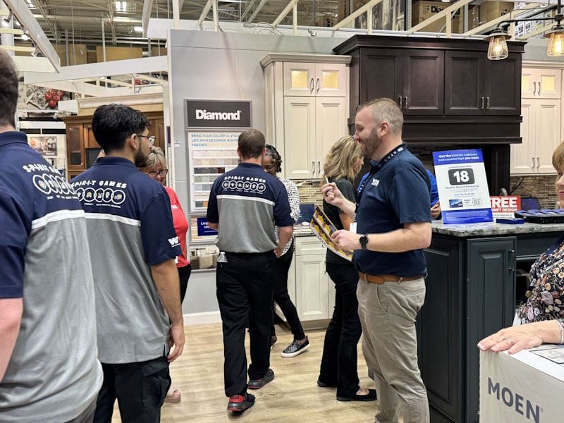 WIS employees working at an appliance store
